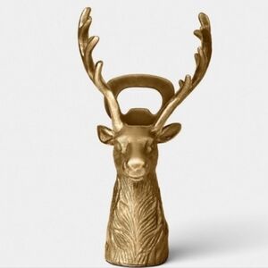 New Gold Deer Head Bottle Opener By Threshold– Decorative Home Dining Accent